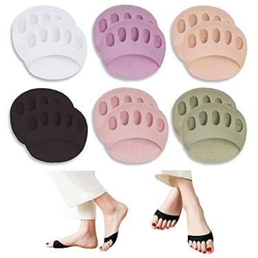 Imagem de Almofadas de antepé de tecido reutilizável de colmeia, almofadas macias para metatarso para homens e mulheres, alívio da dor (preto, branco, bege, verde, roxo, rosa)