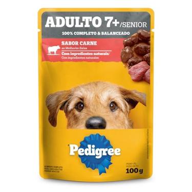 Imagem de Pedigree - Ração Úmida Para Cachorros, Sachê Carne ao Molho, Adultos, Sênior 7+ Anos, 100g