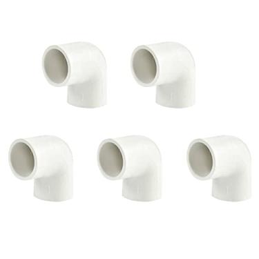 Imagem de FangKingNo 5 peças, encaixe de tubo de PVC bidirecional de 3,8 cm, adaptador de PVC de cotovelo de 90 graus, programação de acoplamento deslizante 40 branco (disponível 1/5.1 cm 3/10.2 cm 1 1/10.2 cm