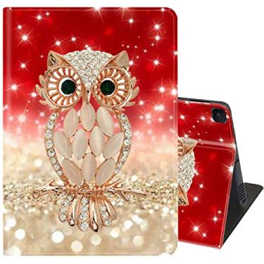 Imagem de Capa fina para Samsung Galaxy Tab S6 Lite de 10,4 polegadas com suporte ajustável com capa inteligente despertar/hibernar automática para Samsung Galaxy S6 Lite (SM-P610/P613/P615/P619) - Coruja em