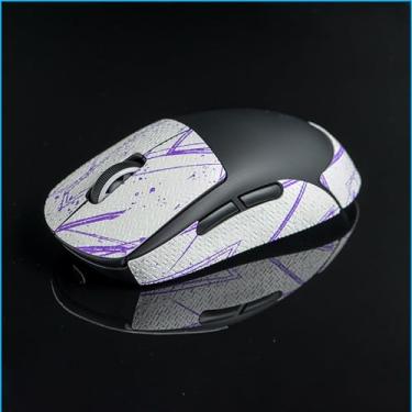 Imagem de Faça você mesmo à mão antiderrapante sugador de suor patins para mouse para Logitech G Pro X Superlight GPW G Pro sem fio sem mouse branco roxo 0,5 mm