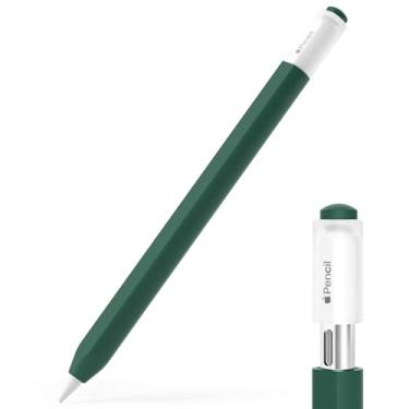 Imagem de JOOSKO Estojo para Apple Pencil (USB-C), capa protetora de silicone, suporta fixação magnética (verde meia-noite)