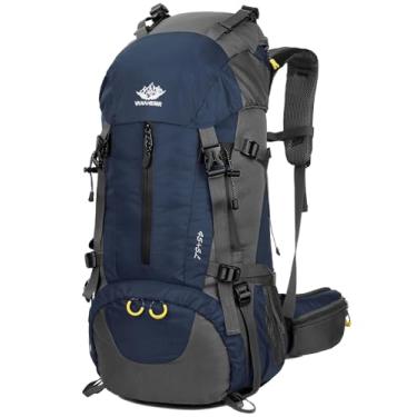 Imagem de Mochila de caminhada impermeável WoneNice 50L (45+5) - Mochila esportiva para atividades ao ar livre com capa de chuva