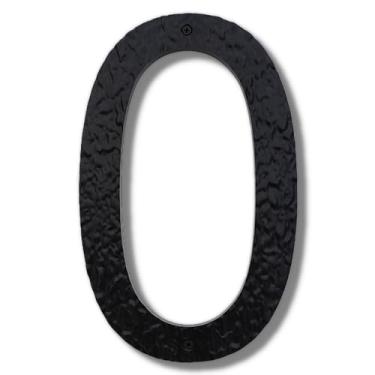 Imagem de TripDock Números de casa de 30,5 cm de altura para uso externo - Antidesbotamento e resistente ao clima - Números de endereço residencial de acrílico preto - Montagem embutida ou flutuante/Número 0