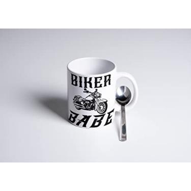 Imagem de Biker Babe|Motocicleta|Ótima ideia de presente|Caneca de café de cerâmica de 325 ml|M10068