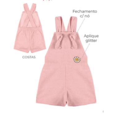 Imagem de Macacão Jardineira Moletinho Ecológico Jeans Menina-Feminino