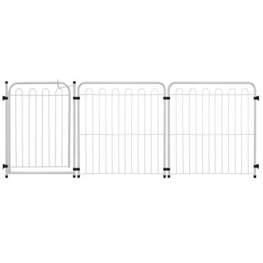 Imagem de Cercado Cães Pet Cachorro - 2 Módulos + Portão - 65x69Cm - Branco - 30.012.01 - Petmix