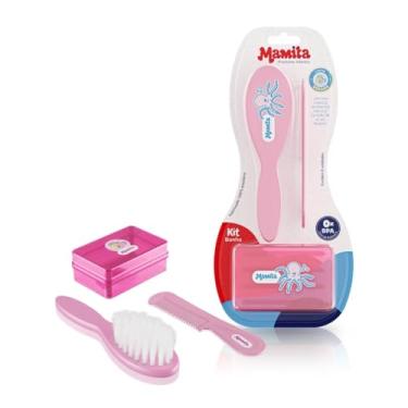 Imagem de KIT BANHO BEBE MAMITA SABONETEIRA ESCOVA PENTE (Rosa)
