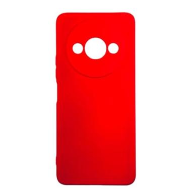 Imagem de Capa Capinha Case Compativel com Redmi A3 Silicone Macia Aveludada Forro Interno Com Proteção De Câmera Vermelha