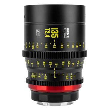 Imagem de MEKE Lente de cinema de foco manual T2.4 de 135 mm T2.4 compatível com câmeras Canon Cinema com suporte EF