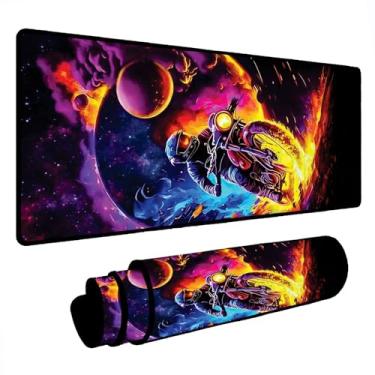Imagem de Novo Mouse Pad Gamer Deskpad Speed Extra Grande Borda Costurada Profissional Varios Tamanhos - Motoca Espacial (90x40)