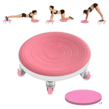 Imagem de Tasidingster 6 rolos de rodízio, equipamento de exercícios abdominais com joelheiras, roda de rolo abdominal para exercícios centrais, treinamento de força abdominal para academia em casa, equipamento