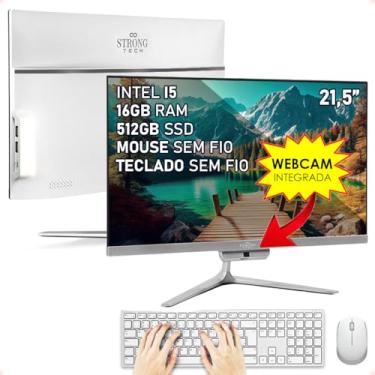 Imagem de Computador Completo All In One Intel Core i5 21,5" Full HD 16GB SSD 512GB 4 Núcleos Super Turbo Hdmi Teclado e Mouse Strong Tech