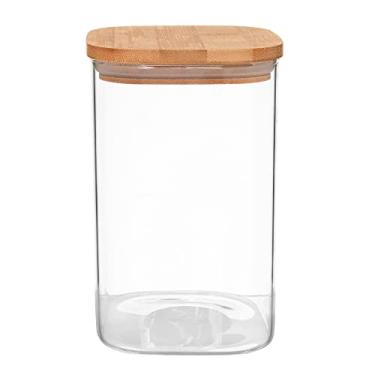 Imagem de Mimo Style Pote Hermético de Vidro Borossilicato com Tampa Bambu 1.1L Organizador de Alimentos Secos - Armazena de Forma Prática e Ideal Para sua Despensa, Balcão e Cozinha, Elegante e Moderno