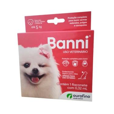 Imagem de Antipulgas E Vermífugo Banni Para Cães até 5kg 0,32ML - Ourofino