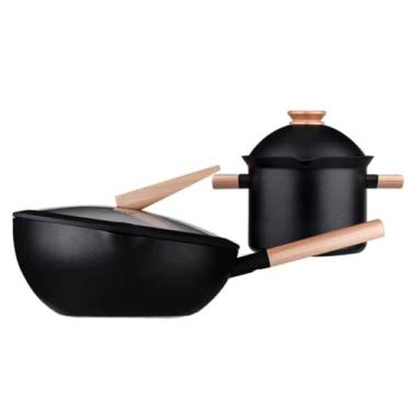 Imagem de Conjunto de panelas antiaderentes, panela plana removível com tampa, conjunto de panelas e frigideiras, panela para cozinhar, conjunto de panelas, frigideira, estilo 3, duas peças