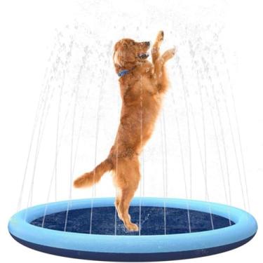 Imagem de Genérico Piscina para Animais de Estimação, Brinquedo de Água para Cães, Pet Verão, Piscina Pet Inflável Chafariz (170 cm)