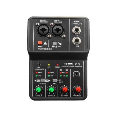 Imagem de Interface De Audio Mesa De Som Mixer Teyun Placa de Som Q-12 Gravação 