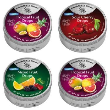 Imagem de Kit 4 Balas Frutas Zero Açucar Cavendish Sabores Lata 175 Gr - Cavendi