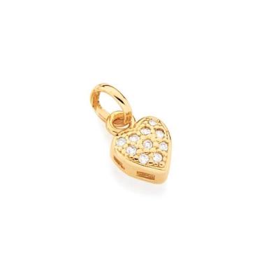 Imagem de Pingente banhado ouro 3x 24k 18k e 22k  feminino coração cravejado zir