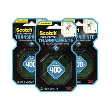 Imagem de Fita Dupla Face 3M Scotch Fixa Forte 12mmx2m - 3 Unid.