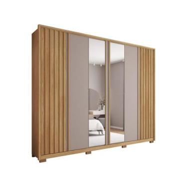 Imagem de Guarda-roupa Casal com Espelho 6 Portas 6 Gavetas Caemmun Apollo, Buri