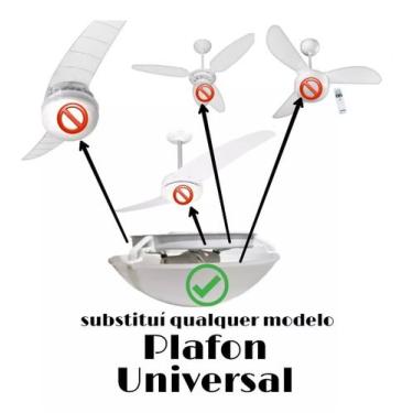 Imagem de Plafon Plafom Lustre Ventilador De Teto 2 Lampadas Universal