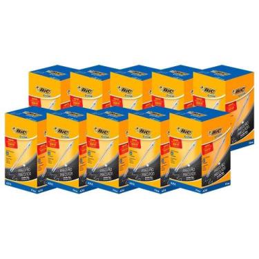 Imagem de Caneta Bic Cristal Fina Azul - 10 Embalagens com 50 Unidades