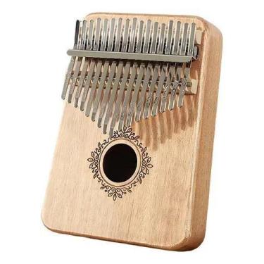 Imagem de Kalimba Piano De Dedo Com 17 Teclas Cor Marrom-claro - MinyMix