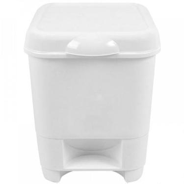 Imagem de Lixeira com pedal branca 8 litros 24x22x30 - NIQUELPLAST