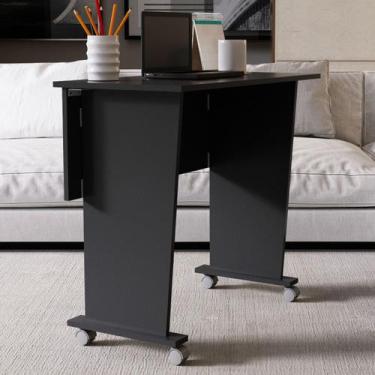 Imagem de Mesa Escrivaninha Dobrável com Rodizio Preto Me4117 - Tecno Mobili, Pr