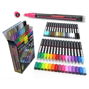 Imagem de Tooli-Art Canetas de tinta acrílica sortidas para pintura rupestre, tela, vidro, canecas, madeira, tecido, metal, cerâmica. Não tóxico, secagem rápida, várias superfícies, resistente à luz (extra fino