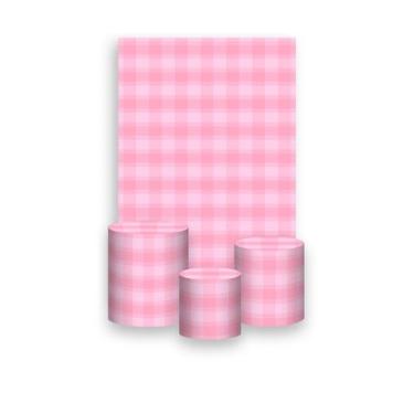Imagem de Painel De Festa Vertical 1,50 x 2,20 + Trio De Capas Cilindro - Xadrez