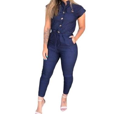 Imagem de Macaquinho Pantacourt Feminino Macacao Jogger Tendencia - Hot Desconto