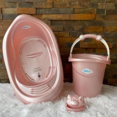 Imagem de Banheira de Bebe 22 Litros Com Balde Ofurô 11 Litros e Saboneteira tam