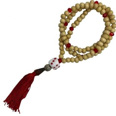 Imagem de Meta Atacado, Japamala Zé Pelintra 108 Contas de Madeira 8 mm Pompom Cor:Zé Pelintra Pompom