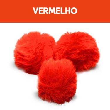 Imagem de Pompom - Pelúcia 70 Mm - 30 Unidades - Vermelho - Nº: 145 - Nybc