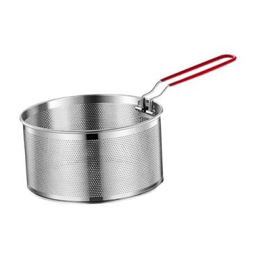 Imagem de DimyFew Cesta de fritura redonda com alça para batatas e espaguete, 20cm