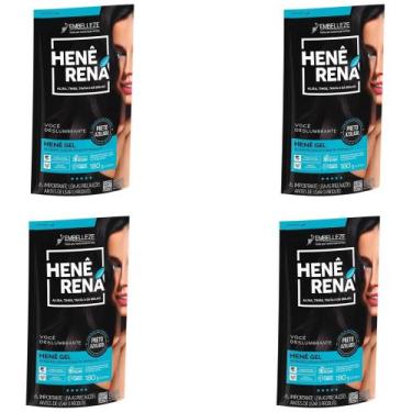Imagem de Hene em Gel Rená Preto Azulado (Preto Forte) 180gr Alisa, tinge e Da B