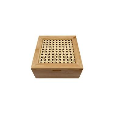 Imagem de Caixa Decorativa Palha Indiana E Bambu 4 Nichos - Oikos, U, NATURAL