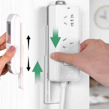 Imagem de 10 Suportes Adesivo Fixador Parede Kit Encaixe Rápido Tomada - Inter