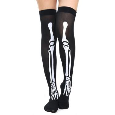 Imagem de Meias de Esqueleto Flexível e Confortável para Fantasia de Halloween -