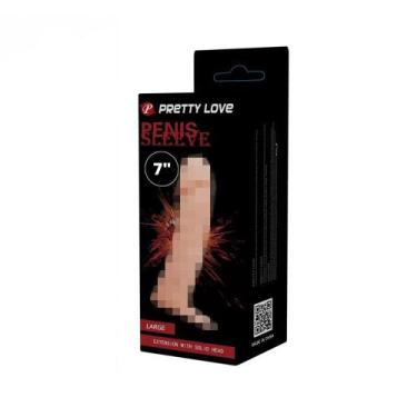Imagem de Capa Peniana em Silicone Extensora Cyberskin com Anel 18cm x 3,6cm - P