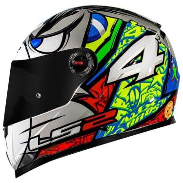 Imagem de Capacete Masculino Ls2 Ff358 Alex Barros Prata Fechado Moto, 61-62