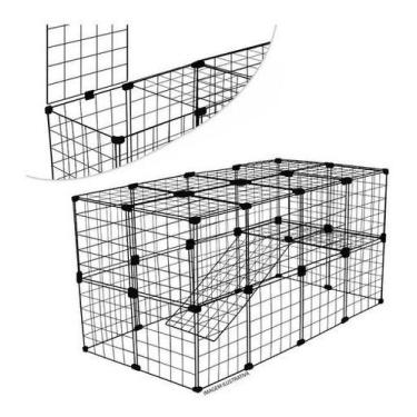 Imagem de Gaiola Cercado Porquinho Índia 2 Andar 60x120x60 Teto - Iguanna
