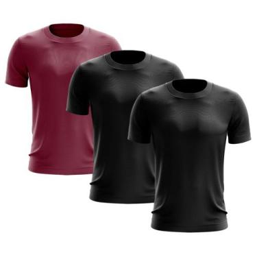 Imagem de Kit 3 Camisetas Masculina Manga Curta Dry Básica Lisa Proteção Solar U