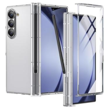 Imagem de YSLBWLE Capa para Samsung Galaxy Z Fold 5 com S Pen [protetor de tela externo embutido] Proteção de dobradiça e proteção de nível militar, carregamento sem fio para telefone Z Fold 6 slim,