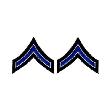 Imagem de Adesivos de uniforme - Royal Blue/White Chevron Patches na parte de trás preta para aplicação da lei, xerife, polícia, segurança - 7,6 cm de largura - listras privadas - emblema policial Chevron