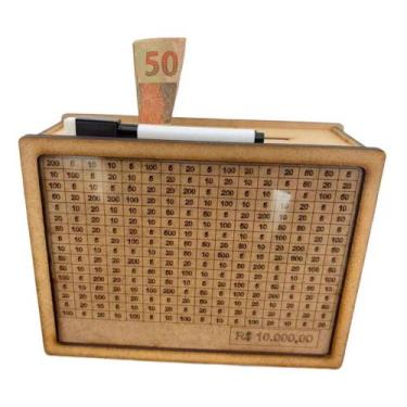 Imagem de Woodbox Caixa Cofre Poupança Criativo Decorativo Contador - ANA DECORA