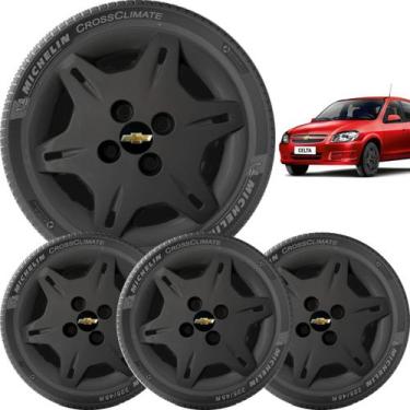 Imagem de 4x Calota Gm Corsa Celta Aro 13 Preto 004cb - grid